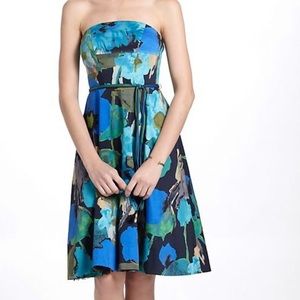 🌼 Anthropologie size 4 blue-green floral dress